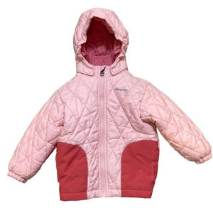 Patagonia Toddler Girls Puff Rider Hooded Full Zip Insulated Winter Jacket Pink